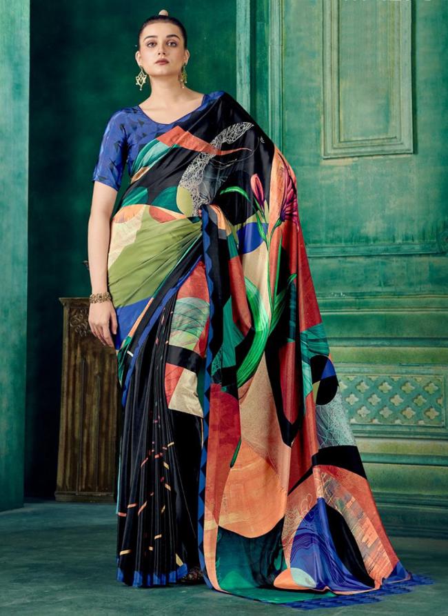 Crepe Multi Colour Casual Wear Printed Saree